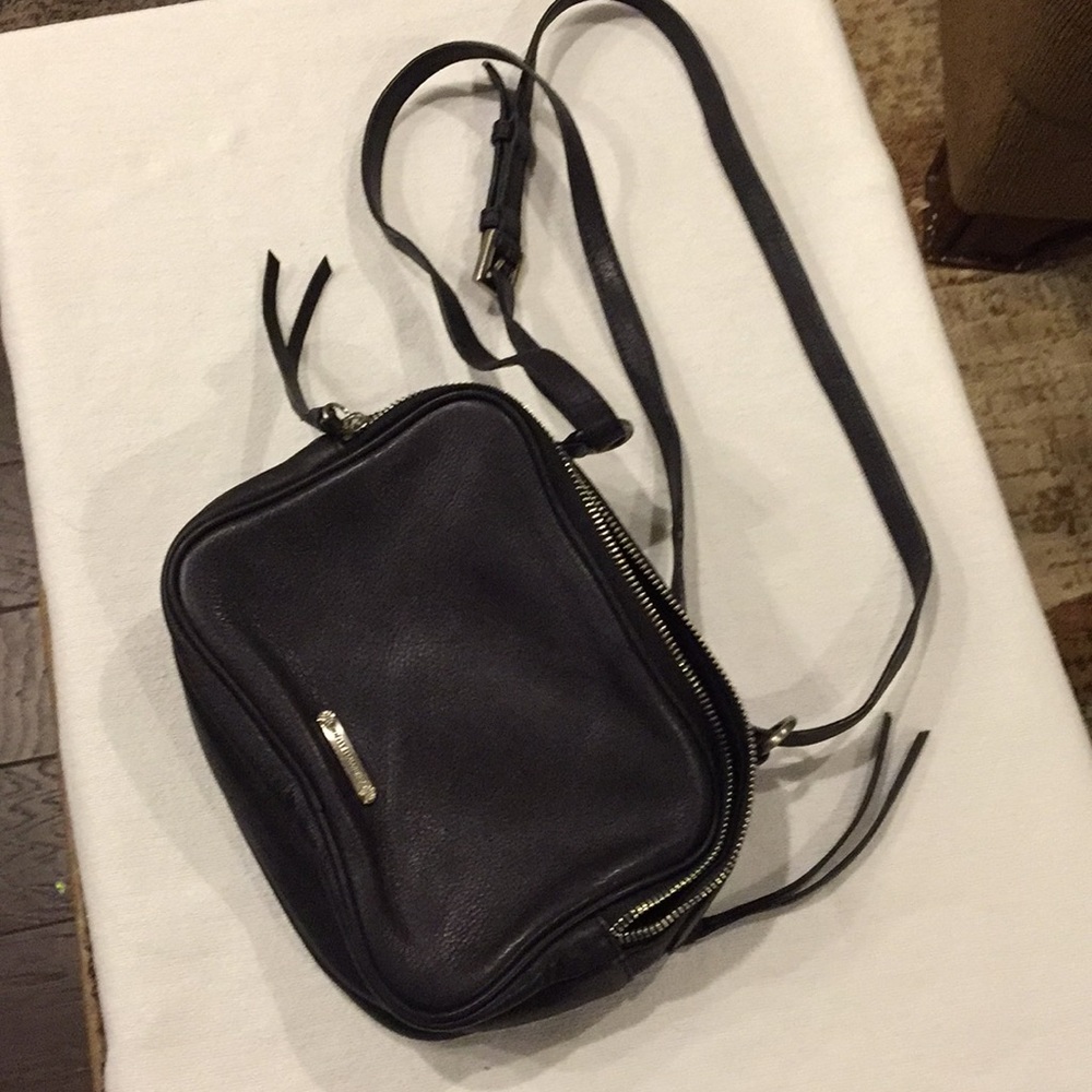 Joelle Hawkins Black Leather Crossbody bag